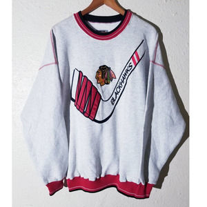 Vintage Legends NHL Chi Blackhawks Sweatshirt 90s Big Spell Out Baggy Men's XL